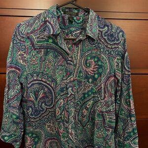 Ralph Lauren women’s  Paisley Shirt - Blue and Green